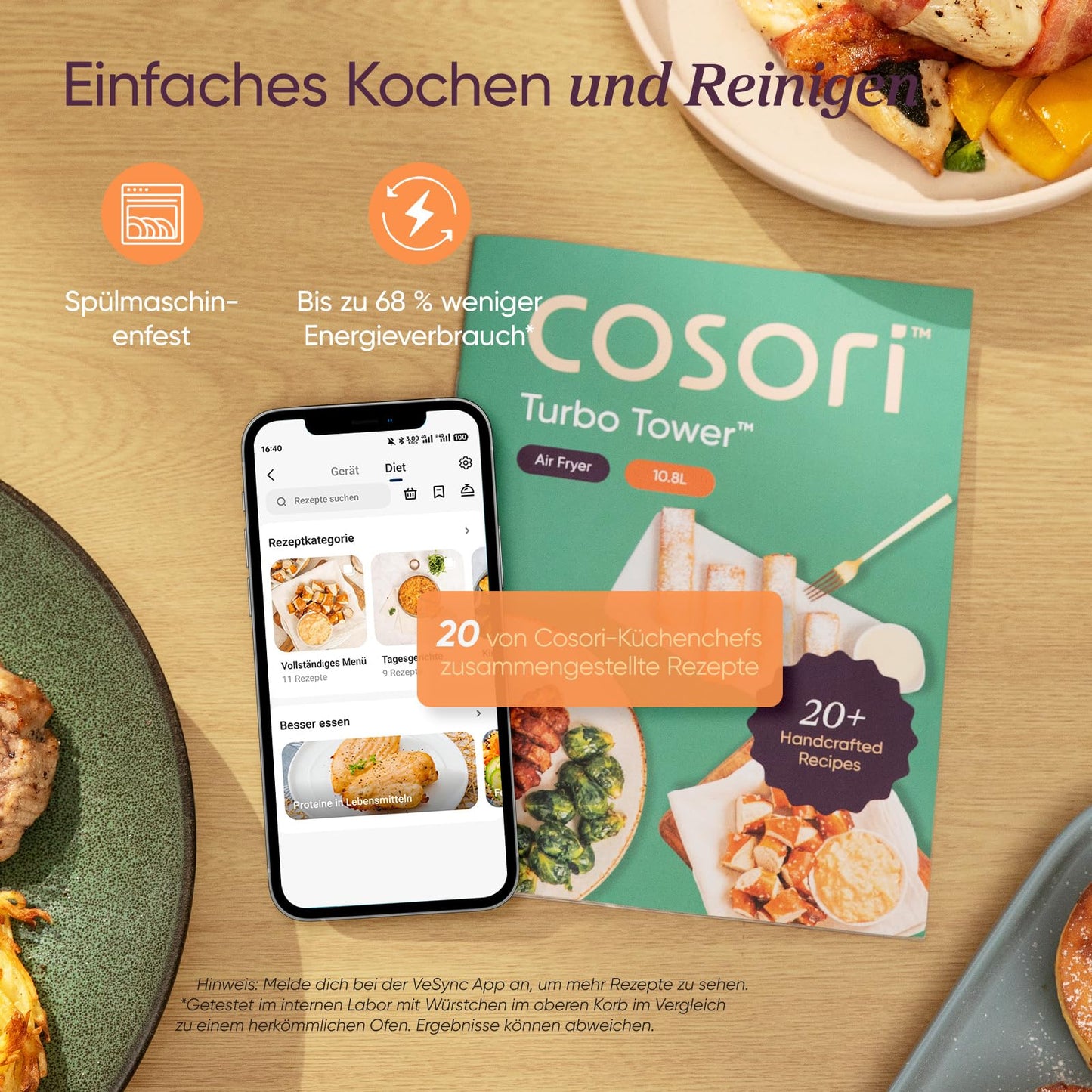 COSORI Heißluftfritteuse 2 Kammern 10.8L