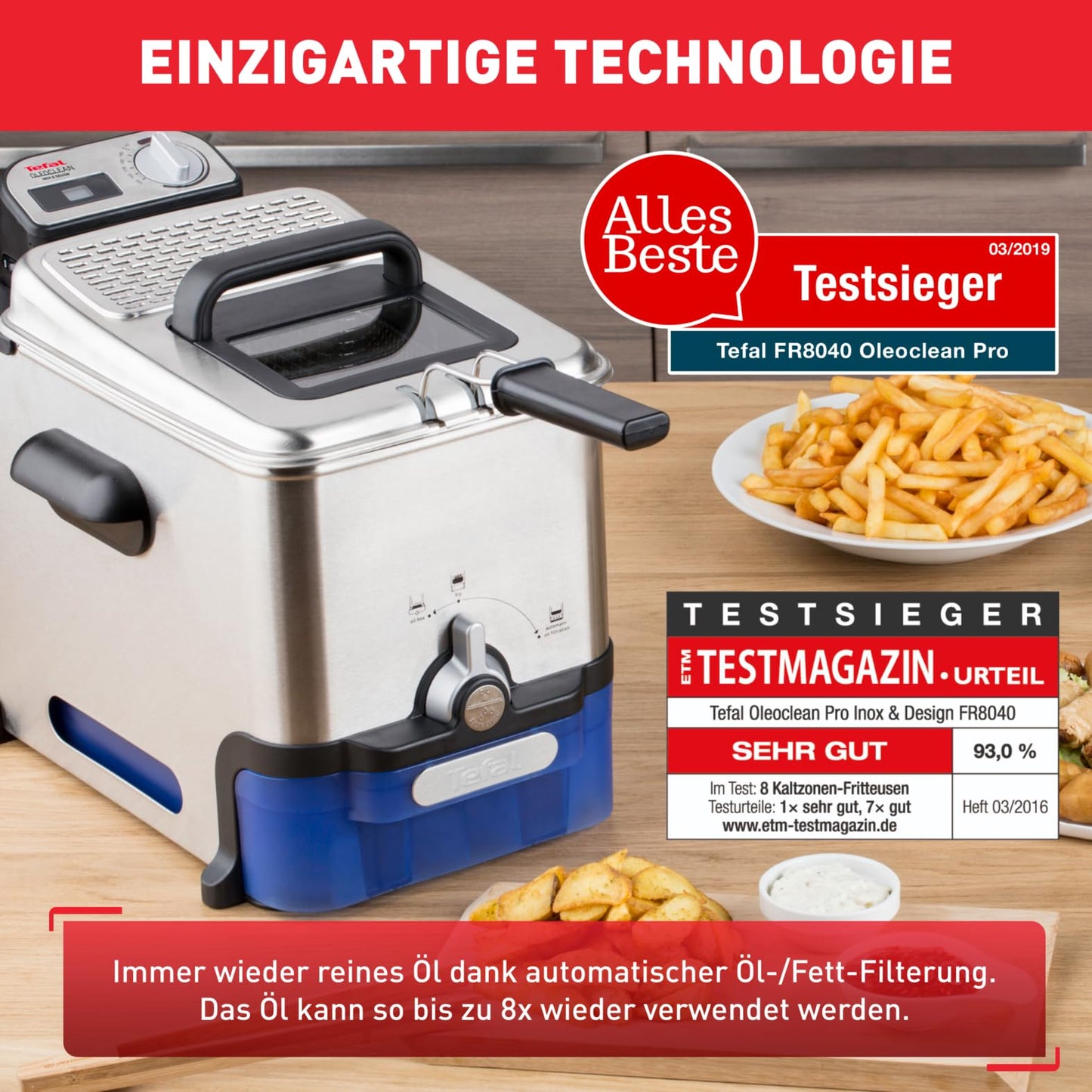 Tefal Oleoclean Pro Fritteuse 3.5L Edelstahl