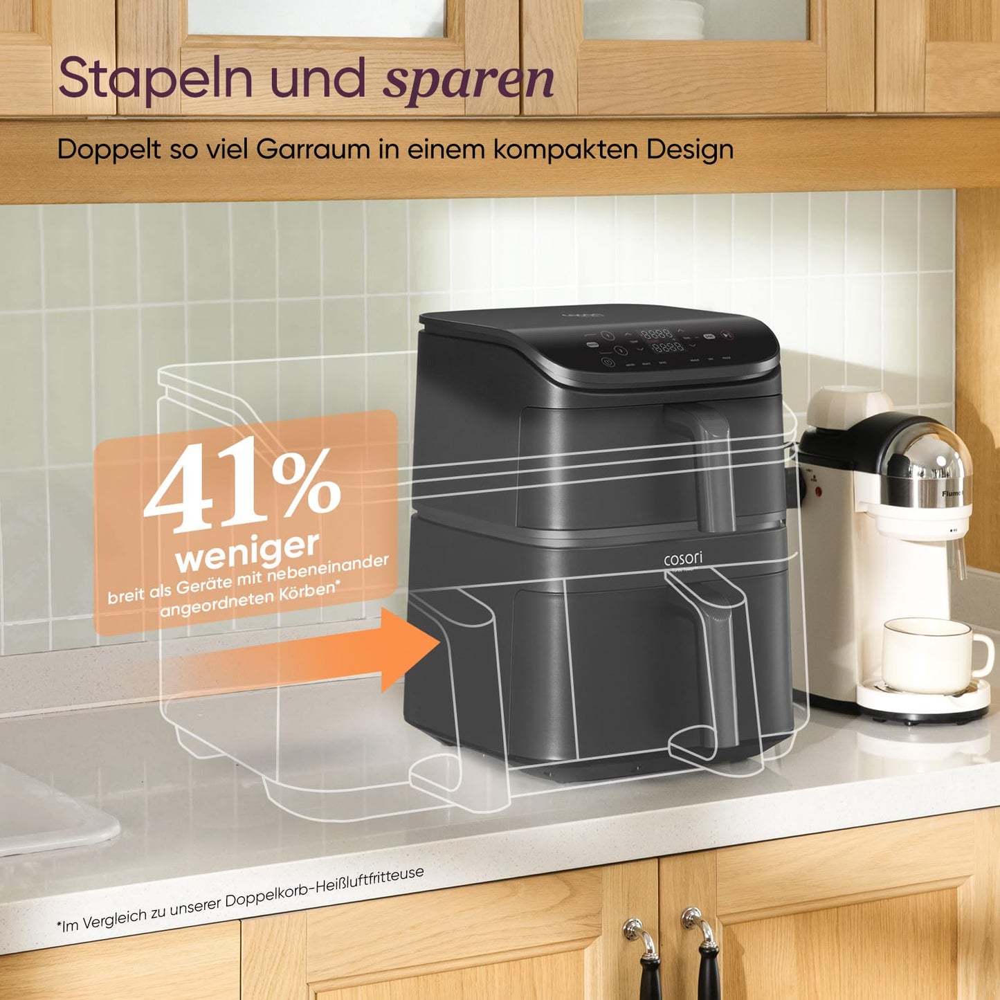 COSORI Heißluftfritteuse 2 Kammern 10.8L