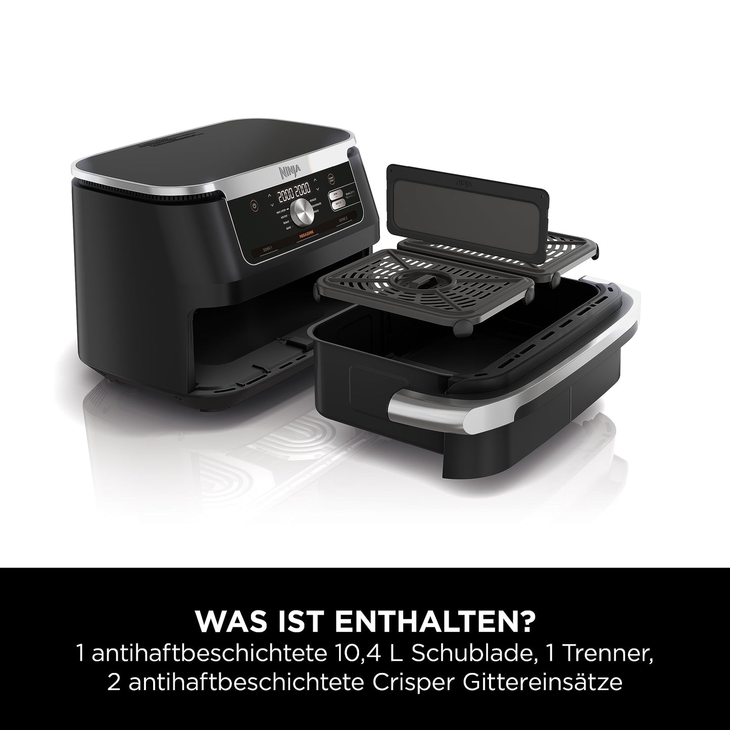 Ninja Heißluftfritteuse Dual Zone 10.4L Schwarz