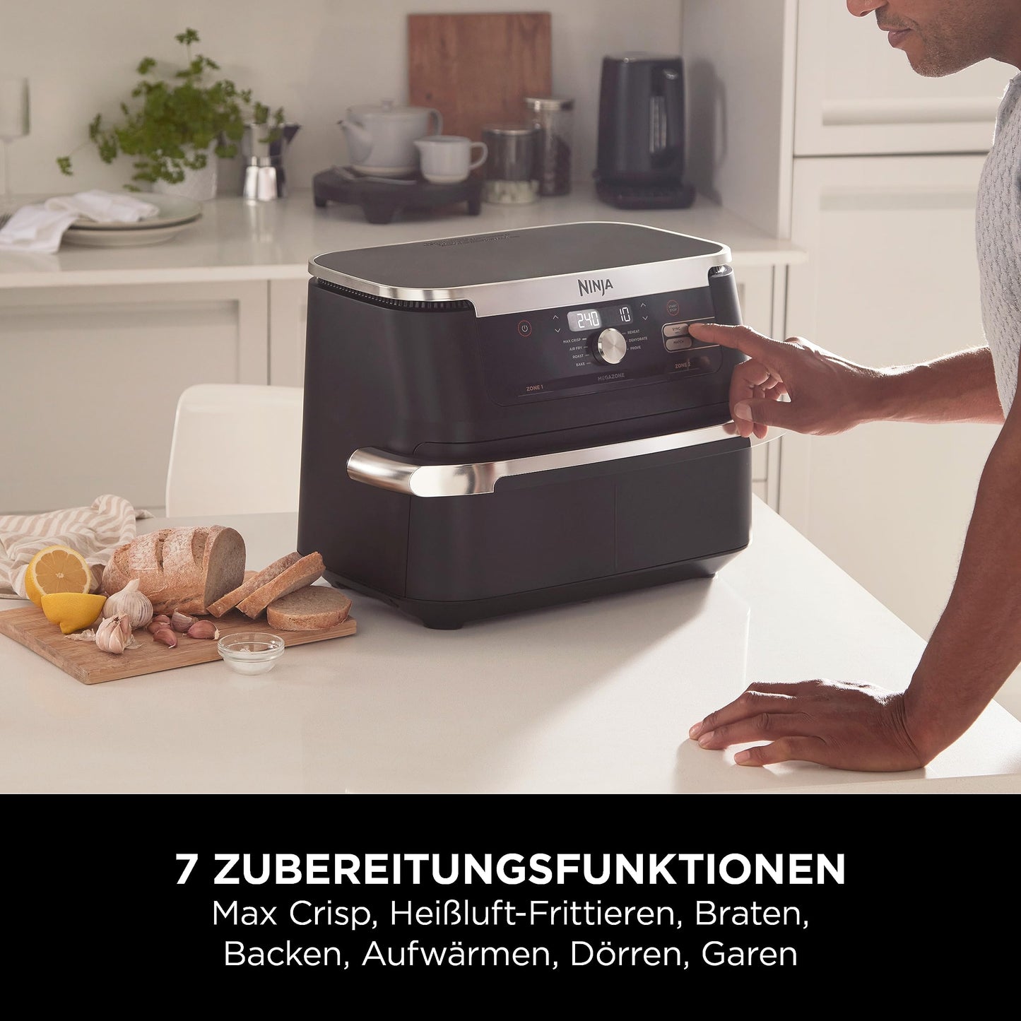 Ninja Heißluftfritteuse Dual Zone 10.4L Schwarz
