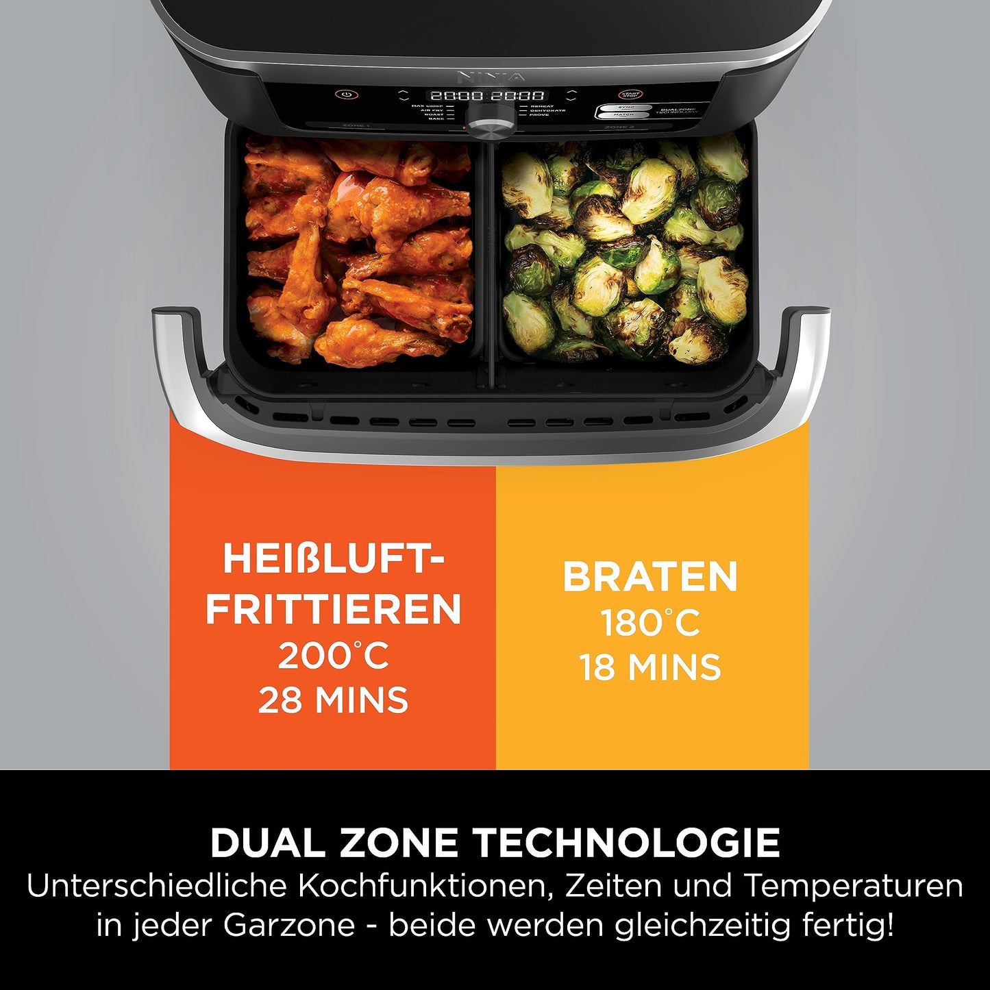 Ninja Heißluftfritteuse Dual Zone 10.4L Schwarz