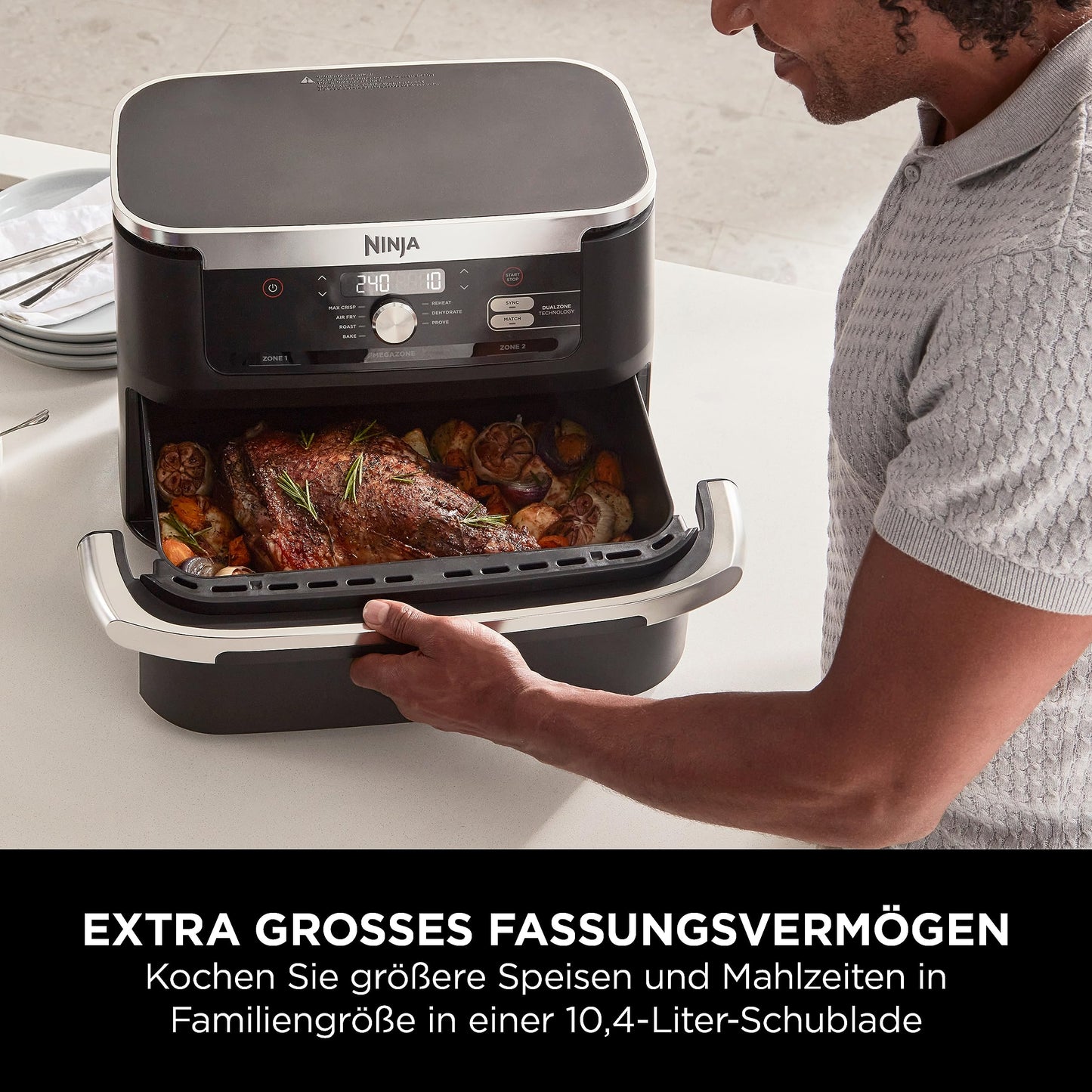 Ninja Heißluftfritteuse Dual Zone 10.4L Schwarz